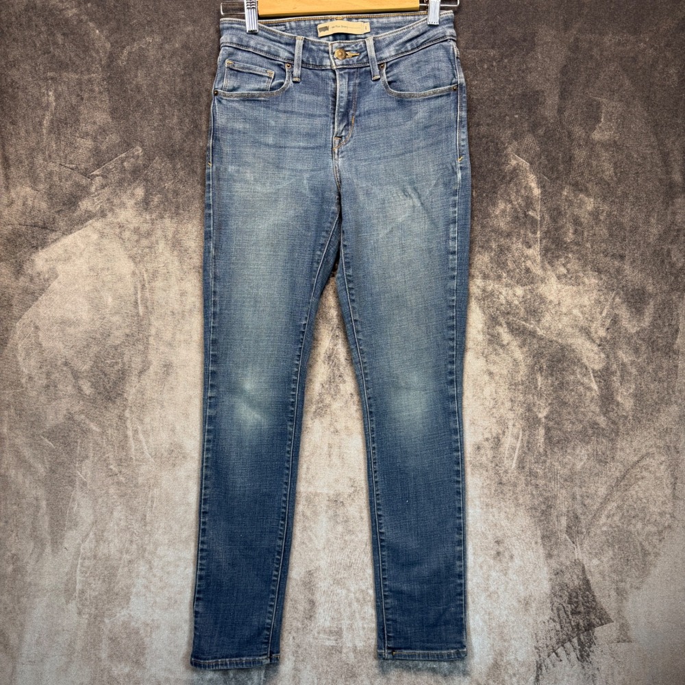 Levis Mid Rise Skinny Jeans Womens Blue Skinny 4M W27 L32 Stretch Denim